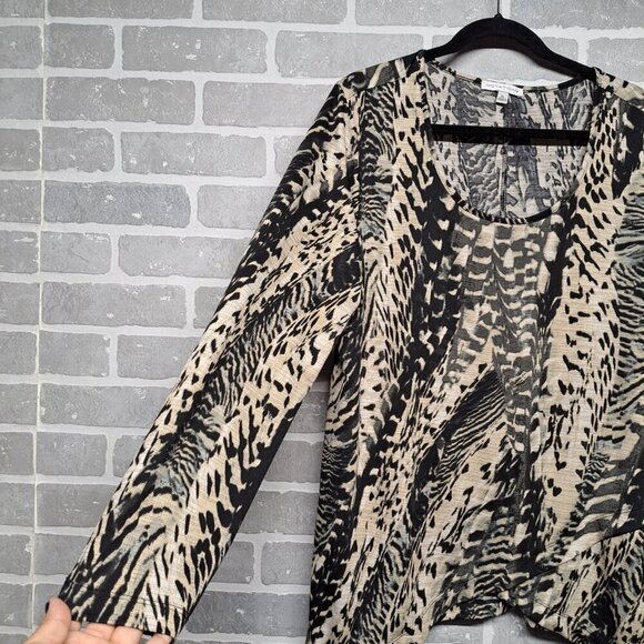 Notations Vintage Animal Print Womens Long Sleeve Plus Size Top Size 1X Safari - Picture 4 of 10